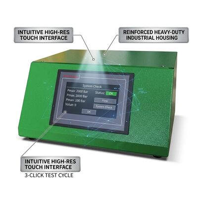 CRB-E3000 Common Rail Pump Test Bench dengan Tekanan Maksimum 2500 bar, kisaran kecepatan 0-4000 rpm dan efisiensi umpan balik energi 70%.